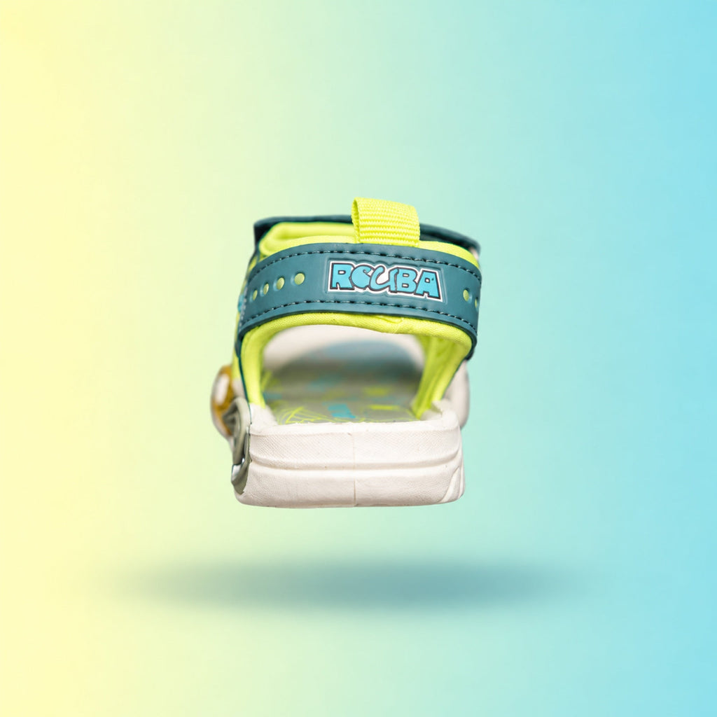 Amage-3 Sandals | Teal & Lime