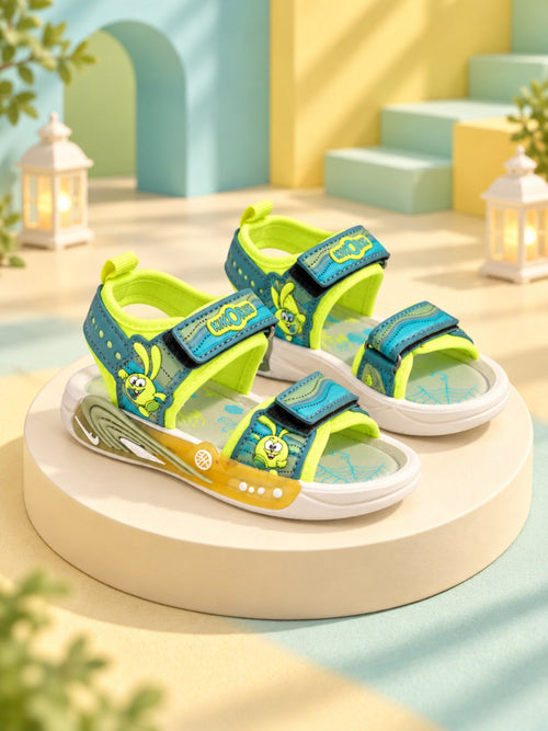 Amage-3 Sandals | Teal & Lime